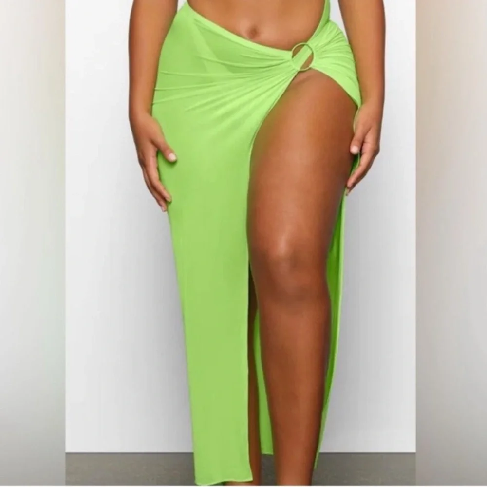 Skims Mesh Cover Up Sarong Skirt Beachwear Neon Green Size 3X